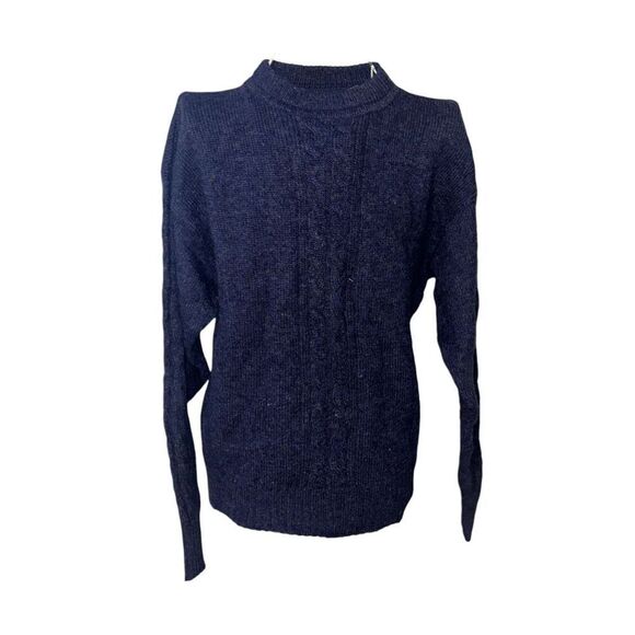 Rare Crew 100% SHETLAND WOOL PULLOVER Sweater Mens Blue size large - Picture 1 of 7